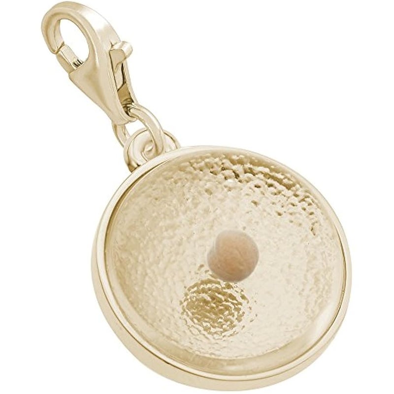 10k Yellow Gold Mustard Seed Charm with Lobster Claw Clasp, Charms for Bracelets and Necklaces